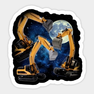 Construction Conqueror Excavator Dreams, Tee Talk Triumph for Builders Sticker